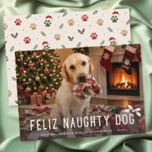 Feliz Naughty Dog Funny Photo Christmas