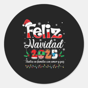 Feliz Navidad 2025 Matching Family Spanish Christm Classic Round Sticker
