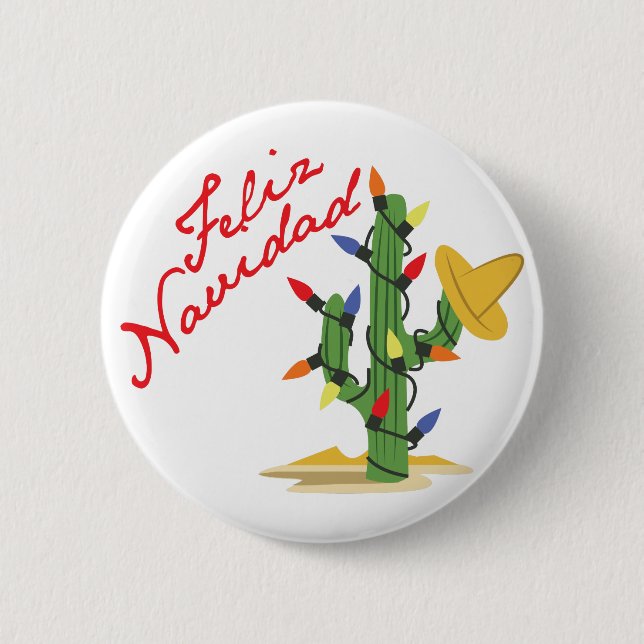 Feliz Navidad 2 Inch Round Button (Front)