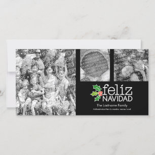 Feliz Navidad - 3 photo collage Holiday Card