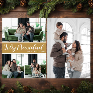 Feliz Navidad 4 Photo Flat Holiday Card