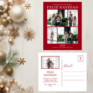 Feliz Navidad 5 Photo Holiday Postcard
