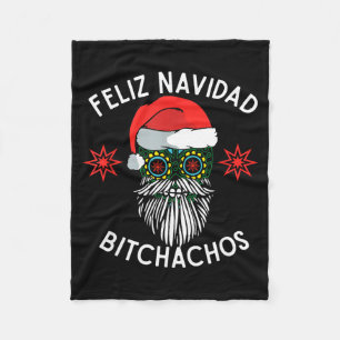 Feliz Navidad Achos Funny Spanish Merry Christmas Fleece Blanket