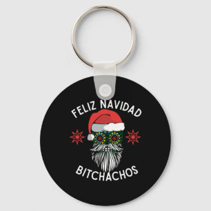 Feliz Navidad Achos Funny Spanish Merry Christmas Keychain