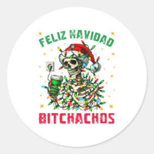 Feliz Navidad Achos Shirt Merry Xmas Christmas Lig Classic Round Sticker