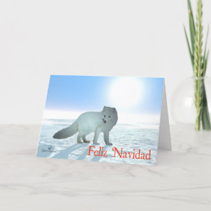 Feliz Navidad - Arctic Fox Holiday Card
