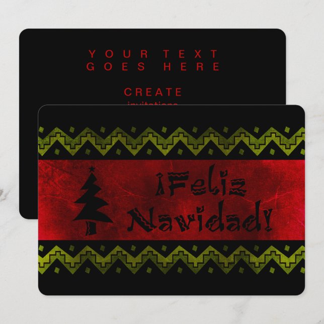Feliz Navidad arriba Invitation (Front/Back)