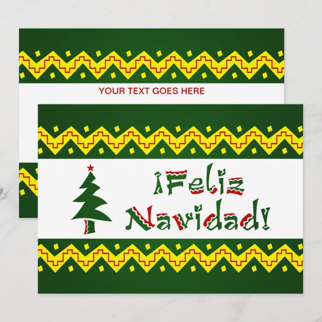 Feliz Navidad arriba Invitation (Front/Back)