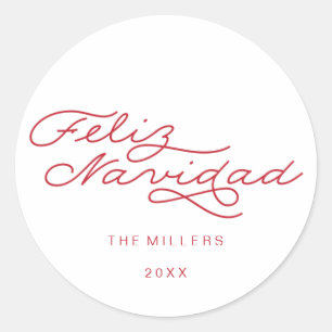 Feliz Navidad, autocollant espagnol de Noël