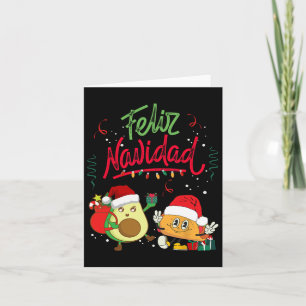 Feliz Navidad Avocado Tacos Mexican Christmas Men  Card