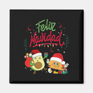 Feliz Navidad Avocado Tacos Mexican Christmas Men Magnet