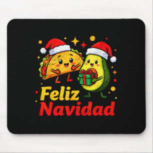 Feliz Navidad Avocado Tacos Mexican Xmas Family Ma Mouse Pad