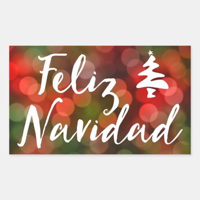 Feliz Navidad (bokeh lights) Sticker (Front)