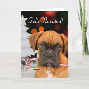 Feliz Navidad Boxer Chien carte de voeux