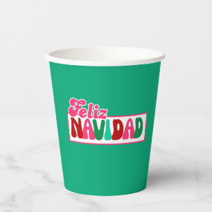 Feliz Navidad - Bright colourful Paper Cups