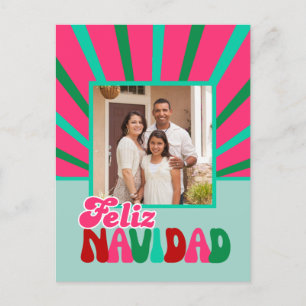 Feliz Navidad - Bright Maximalist  Holiday Postcard