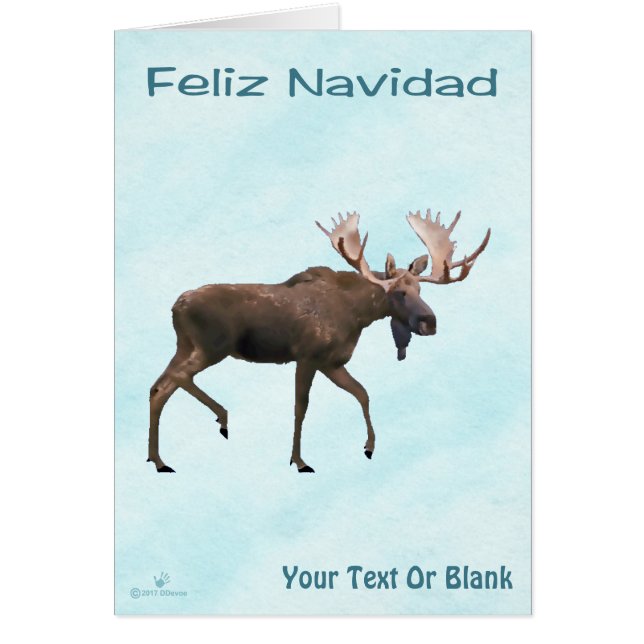 Feliz Navidad - Bull Moose On Snow (Front)