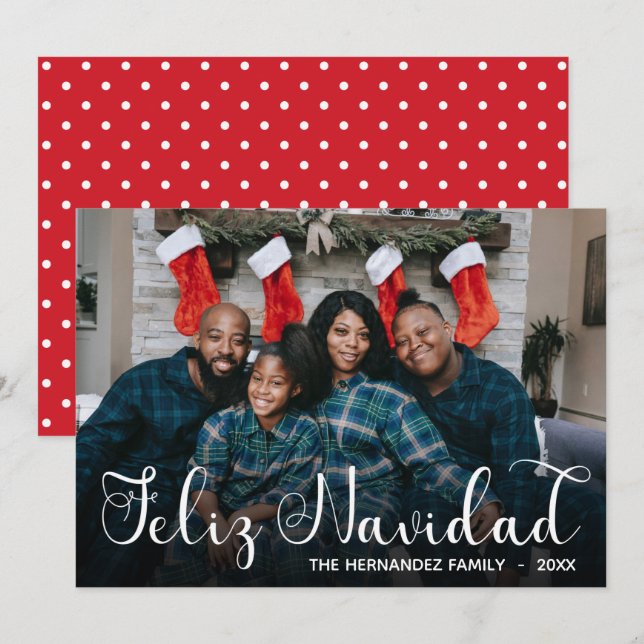 Feliz Navidad Carte de vacances photo (Devant / Derrière)