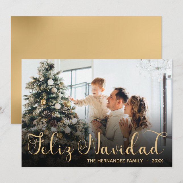 Feliz Navidad Carte de vacances photo (Devant / Derrière)