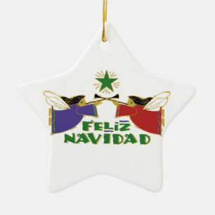 Feliz Navidad Ceramic Ornament