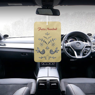 Feliz Navidad Christian Verse Golden Air Freshener
