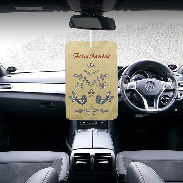Feliz Navidad Christian Verse Golden  Air Freshener (Spanish Feliz Navidad Air freshener, Custom text bible verse Isaiah 9:6  ConJesusenelcamino)