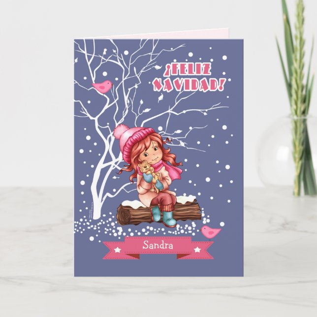 Feliz Navidad. Christmas Card for kids in Spanish (Front)