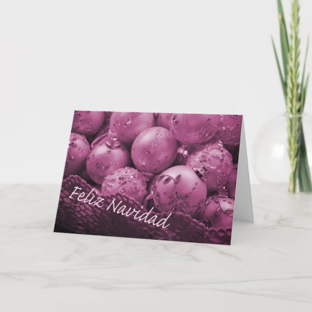 Feliz Navidad  Christmas Ornaments Holiday Card (Front)