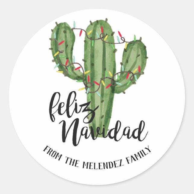 Feliz Navidad Christmas Sticker (Front)