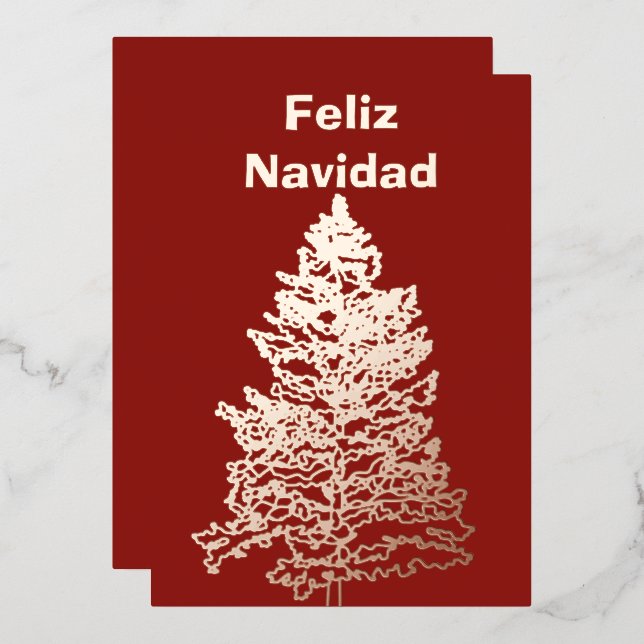 Feliz Navidad Christmas Tree Holiday Rose Gold  (Front/Back)