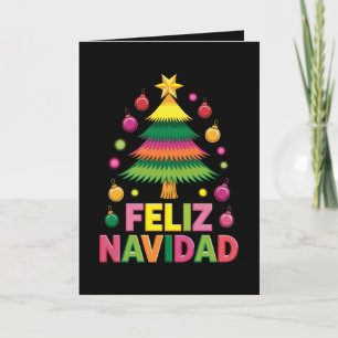 Feliz Navidad Christmas Tree Spanish Holiday Xmas Card