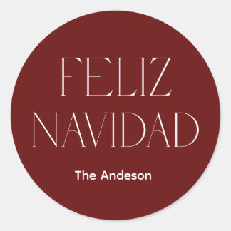 feliz navidad  classic round sticker