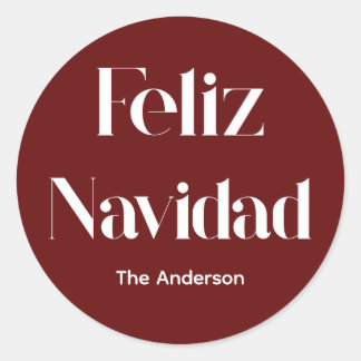 feliz navidad  classic round sticker