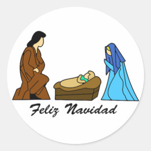 Feliz Navidad Classic Round Sticker