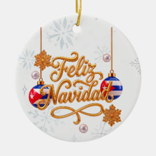 Feliz Navidad Cuba Custom Christmas Ornament