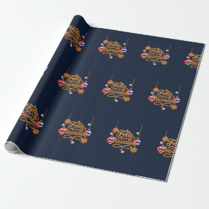 Feliz Navidad Cuba Gold Christmas Wrapping Paper