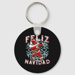 Feliz Navidad Dabbing Christmas Sombrero  Keychain