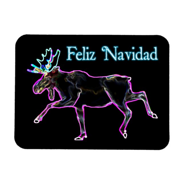 Feliz Navidad - Electric Moose Magnet (Horizontal)