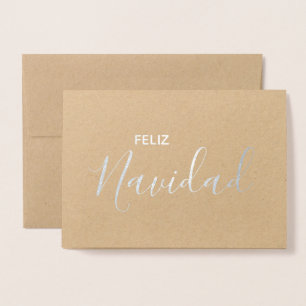 Feliz Navidad Elegant Spanish Merry Christmas Foil Card