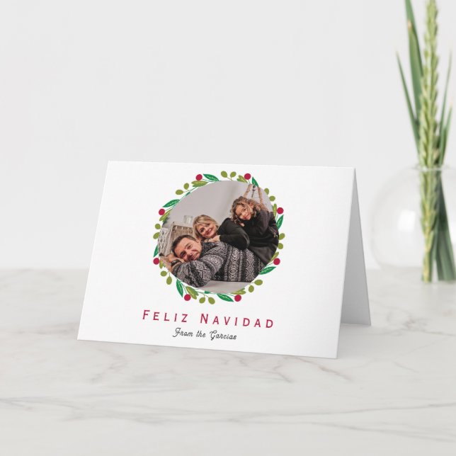 Feliz Navidad Family Photo Holiday Card (Front)