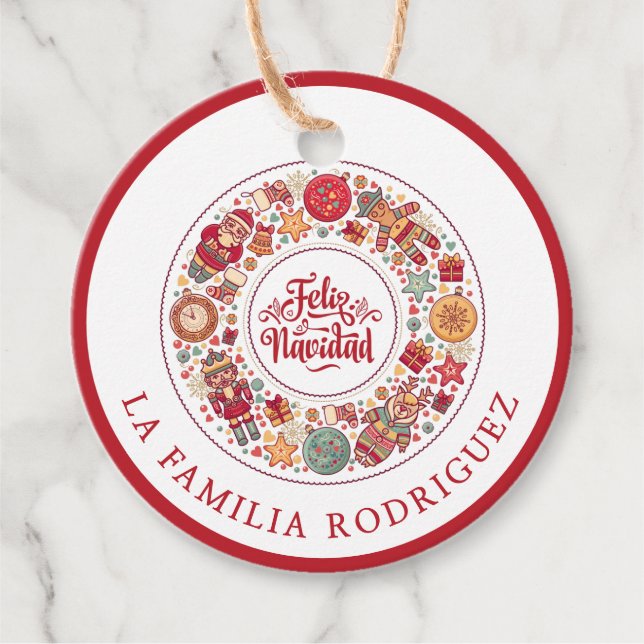 Feliz Navidad Favour Tags (Front)