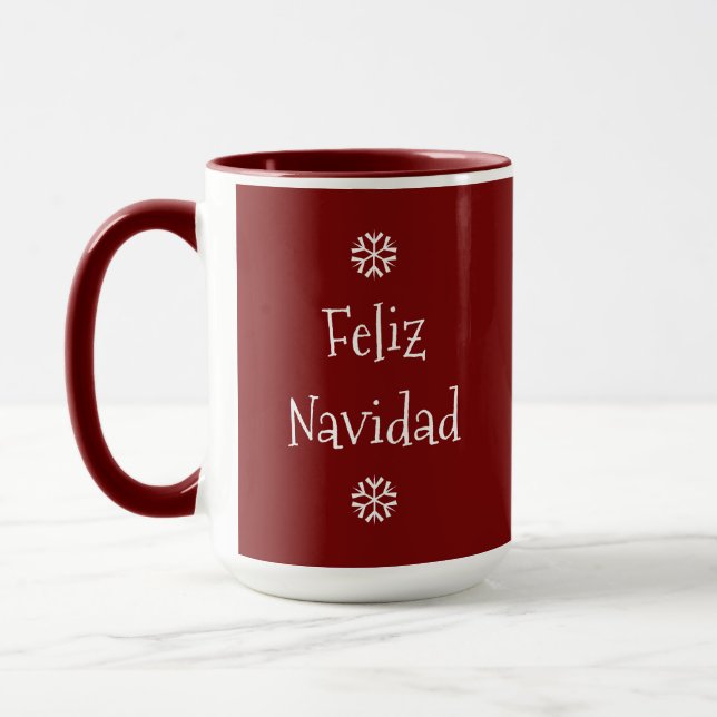 Feliz Navidad Feliz Ano Nuevo Red Mug (Left)