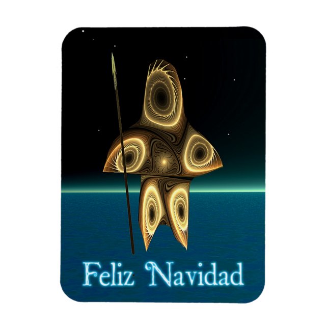 Feliz Navidad - Fractal Inuit Hunter Magnet (Vertical)