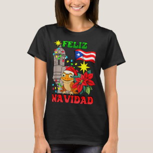 Feliz Navidad Frog Puerto Rico Christmas Lights Pa T-Shirt
