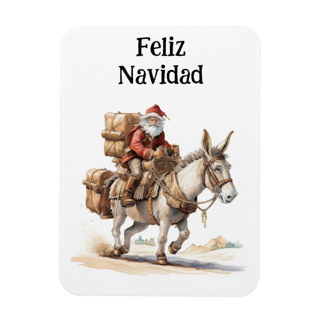 Feliz Navidad frpm this Southwest Santa Magnet (Vertical)