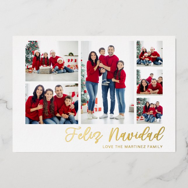 Feliz Navidad Gold 6 Photo (Front)