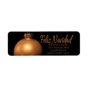 Feliz Navidad Golden ornament label