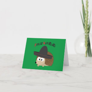 Feliz Navidad Hedgehog Holiday Card