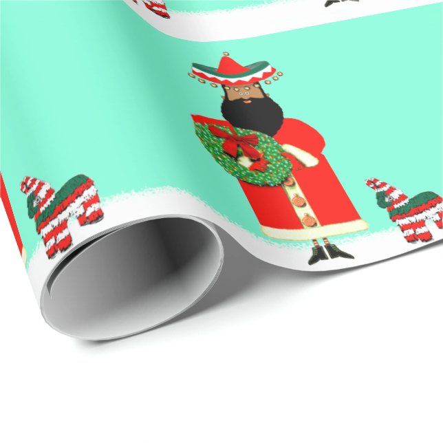 Feliz Navidad Holiday Gift Wrapping Paper (Roll Corner)