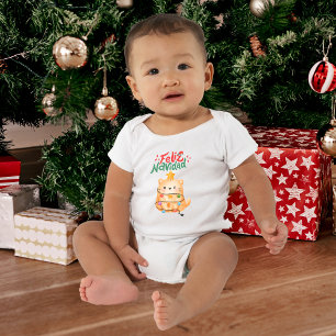 Feliz Navidad Humour Cat Christmas  Baby T-Shirt